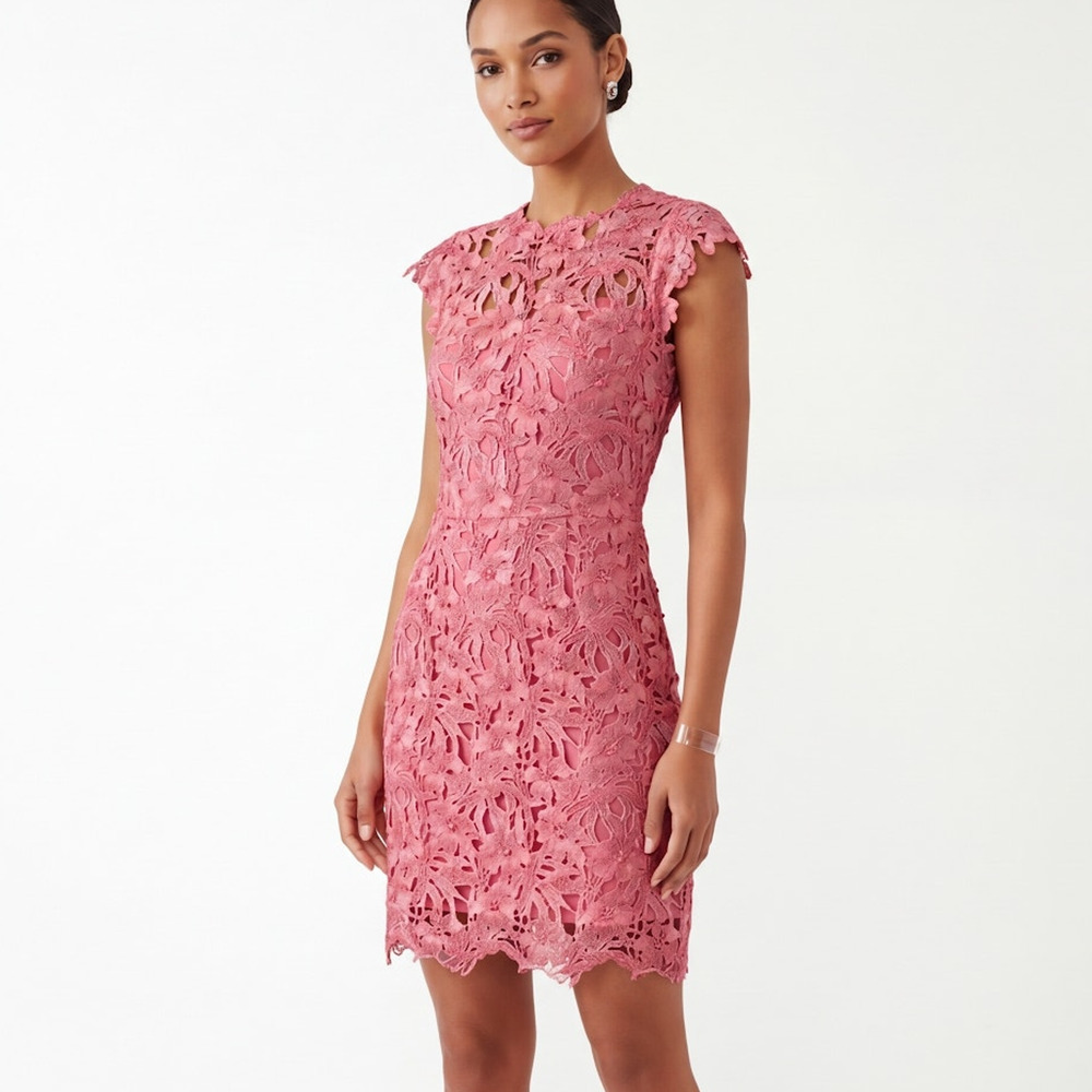 Elie Tahari Crochet Lace Mini Dress Size M